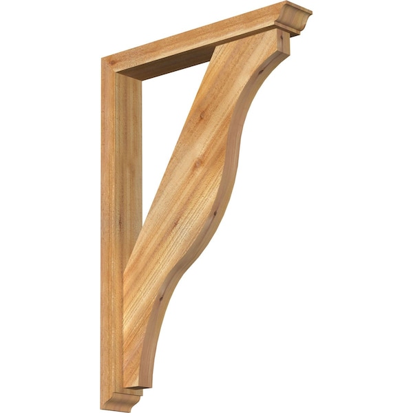 Ekena Millwork Funston Traditional Rough Sawn Bracket w/ Offset Brace, Western Red Cedar, 4"W x 24"D x 36"H BKT0402X24X36FST01RWR - main